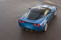 Chevrolet Corvette C6 ZR1 bleu 3/4 arrière droit vue de haut