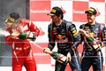 Silverstone 2011 podium Alonso Webber Vettel