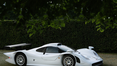 Porsche 996 GT1 blanc 3/4 avant droit