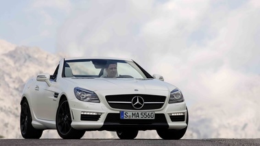 Mercedes SLK 55 AMG blanc 3/4 avant droit 3