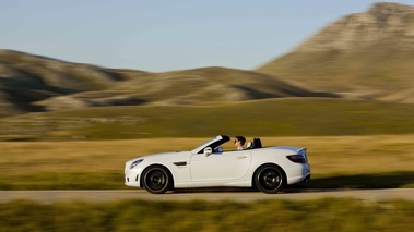 Mercedes SLK 55 AMG blanc filé