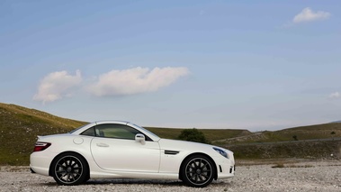 Mercedes SLK 55 AMG blanc profil 