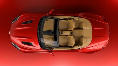 Aston Martin Vanquish Volante Zagato rouge vue du dessus