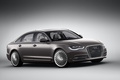 Audi A6 e-Tron marron 3/4 avant droit penché