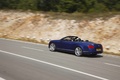 Bentley Continental GTC 2011 bleu 3/4 arrière gauche filé penché