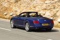 Bentley Continental GTC 2011 bleu 3/4 arrière gauche filé
