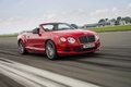 Bentley Continental GTC Speed rouge 3/4 avant droit travelling penché