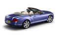 Bentley Continental GTC V8 bleu 3/4 arrière droit