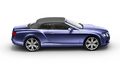 Bentley Continental GTC V8 bleu profil capoté