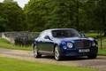 Bentley Mulsanne bleu 3/4 avant droit