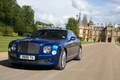Bentley Mulsanne bleu 3/4 avant gauche travelling