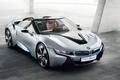 BMW i8 Spyder - grise - 3/4 avant droit