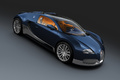 Bugatti Veyron Grand Sport carbone bleu/chrome 3/4 avant droit penché