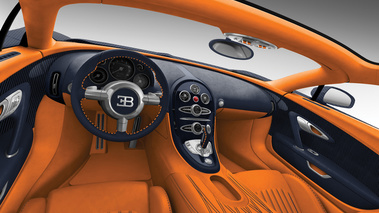 Bugatti Veyron Grand Sport carbone bleu/chrome intérieur