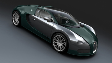 Bugatti Veyron Grand Sport carbone vert/chrome 3/4 avant droit penché