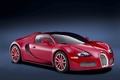 Bugatti Veyron Grand Sport rouge 3/4 avant droit fermé