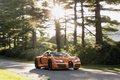 Bugatti Veyron Grand Sport Vitesse orange/noir 3/4 avant droit filé