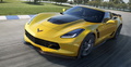 Corvette Z06 2014 - jaune -  3/4 avant gauche dynamique
