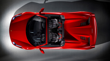 Ferrari 458 Spider - rouge - vue de dessus