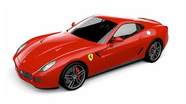 Ferrari 599 HGTE 60 F1 Edition rouge 3/4 avant gauche