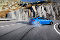 Jaguar XFR-S - bleue - arrière droit, drift