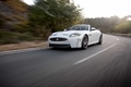 Jaguar XKR-S Convertible blanc 3/4 avant gauche travelling