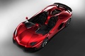 Lamborghini Aventador J rouge 3/4 avant gauche vue de haut 2