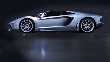 Lamborghini Aventador Roadster - bleu Azzuro Thetis - profil gauche