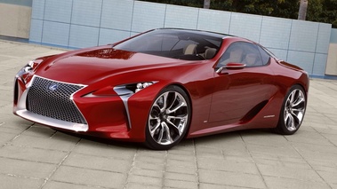 Lexus LF-LC rouge 3/4 avant gauche penché