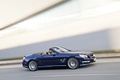Mercedes SL65 AMG - bleue - profil droit, dynamique