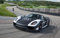 Porsche 918 Spyder - proto camouflé - 3/4 avant gauche, dynamique