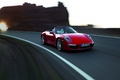 Porsche 991 Cabrio - Rouge - 3/4 avant droit, dynamique