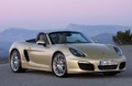 Porsche Boxster S 981 jaune 3/4 avant droit