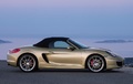 Porsche Boxster S 981 jaune profil capoté