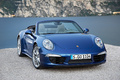 Porsche Carrera 4 Cabrio - bleu - 3/4 avant droit