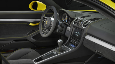 Porsche Cayman GT4 jaune intérieur