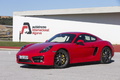 Porsche Cayman S II rouge 3/4 avant gauche