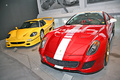 Exposition Ferrari - Panthéon Automobile de Bâle - 599 GTO rouge face avant penché