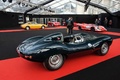 Festival Automobile International de Paris 2017 - Jaguar Type D Prototype vert 3/4 arrière droit