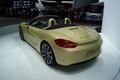 Salon de Genève 2012 - Porsche Boxster jaune 3/4 arrière gauche