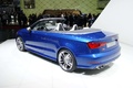 Audi S3 Cabriolet bleu 3/4 arrière gauche