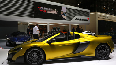 Salon de Genève 2016 - McLaren 675LT Spider jaune profil