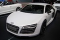 Mondial de l'Automobile de Paris 2012 - Audi R8 V10 Plus blanc 3/4 avant gauche