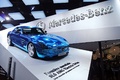 Mondial de l'Automobile de Paris 2012 - Mercedes SLS AMG Electric Drive bleu chrome 3/4 avant droit