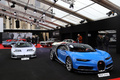 RM Auctions - Paris 2018 - Bugatti Chiron bleu/bleu 3/4 avant droit