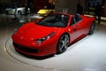 Salon de Francfort IAA 2011 - Ferrari 458 Italia Spider rouge 3/4 avant gauche
