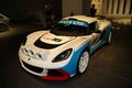 Salon de Francfort IAA 2011 - Lotus Exige R-GT blanc/bleu 3/4 avant gauche