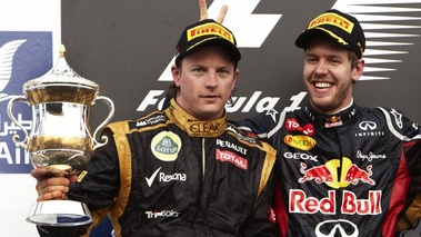 Bahrein 2012 podium Raikkonen et Vettel