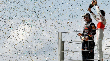 Brésil 2011 Webber et Button podium