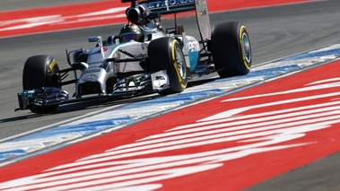 F1 GP Allemagne 2014 Mercedes Rosberg 3/4 avant